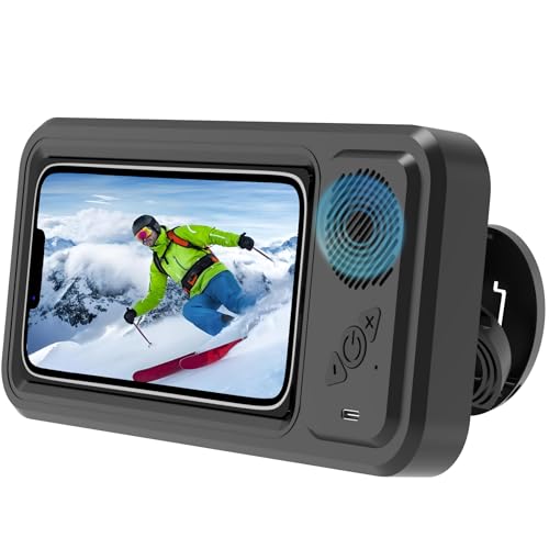 Shower Phone Holder with Wireless Bluetooth Speaker,2026 New Waterproof 480 Rotation Viewable Shower Phone Case Speaker for Any Phone, Wall Mounted Phoneholder for Bathroom Mirror,Gifts for Mom Dad