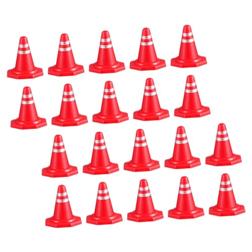 KICHOUSE 24pcs Mini Traffic Cones Fun Learning for Road Fences for Traffic Scene Play and Creating Miniature Courses