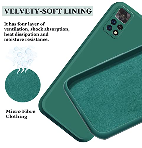 Image of A rtistque Liquid Silicone Matte Shockproof Flexible with Camera Protection Soft Back Cover Case for Mi Redmi Note 11 Pro /Pro Plus 5G - Green