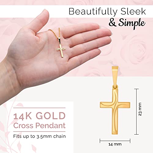MAZZERI 14k Gold Cross Pendant And 10k Gold Religious Charms for Men and Women, Hypoallergenic - Handcrafted in the USA - Image 4