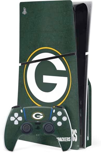 Skinit Decal Gaming Skin Compatible with PS5 Slim Disk Bundle - Officially Licensed NFL Green Bay Packers Design