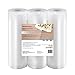 Bonsenkitchen 3 Rouleaux Sac Sous Vide Alimentaire 20x300cm, Rouleau de Mise Sous Vide pour Machine Sous Vide et la Conservation des Aliments et la Cuisson - VB8001