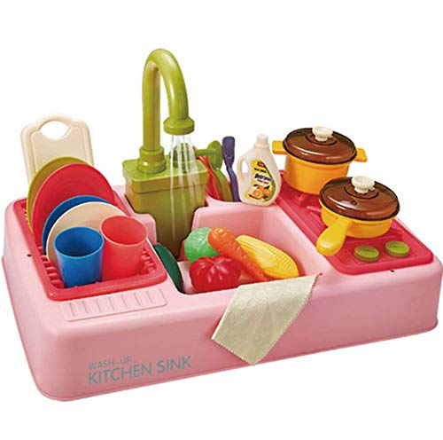 Preisvergleich Produktbild HJX888 Küchenspielzeug Zubehör, Kinderküche Kochgeschirr, Kinder Rollenspielzeug,für Mädchen und Jungen,Rosa