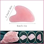 Gua Sha Jade Stone Gua Sha Massage Tool, Guasha Tool for Face and Body Skin Massage. Tools for SPA Acupuncture, Pink Stone for Body Face Neck and Eye, Skin Care Gift for Woman (Pink) - Image 2
