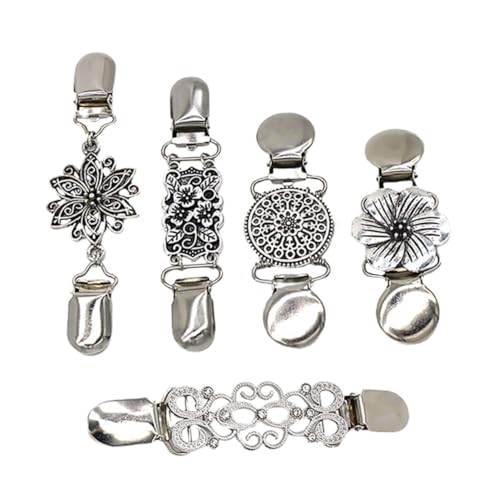 Broches para chal de suéter HANABASS con clips de pato retro para cárdigan y cuello, 5 piezas