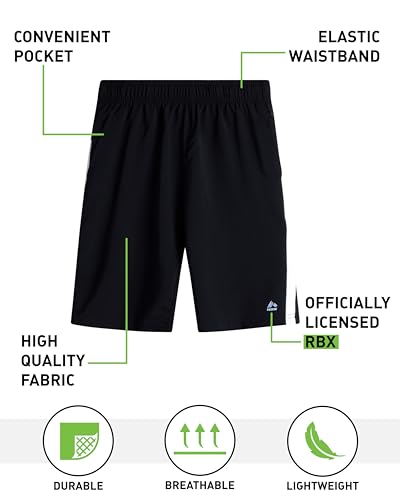 RBX Boys Active Shorts - Kids Athletic Performance Basketball Shorts with Pockets - Woven Gym Shorts for Boys (8-16)2