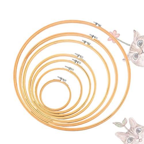 Healifty 6 Pcs Aros de Bordado de Madeira Ponto Cruz AnÃ©is de Argola Bordado CÃ­rculo Definido para