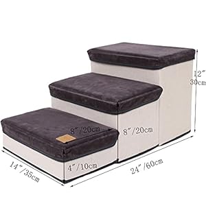   Dog-Stairs-Steps-for-Small-Dogs-Pet-Stairs-for-High-Beds-Couch-Sofa-Foldable-Dog-Stairs-with-3-Storage-Boxes-Pet-Steps-for-Small-Medium-Dogs-Cats-Under-30-Pounds