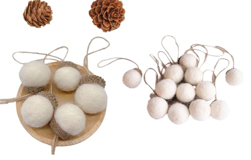 12 Stück Eicheln Anhänger im Scandi-Stil aus Filz, Handmade...