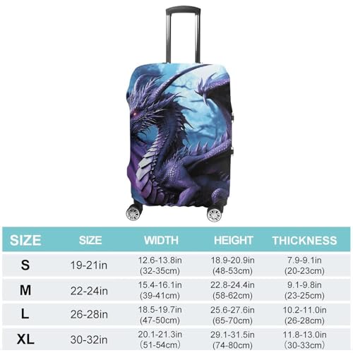 Purple Dragon Purple Moon Printed Luggage Cover Protector, Fits 18-32 Inch Luggage2