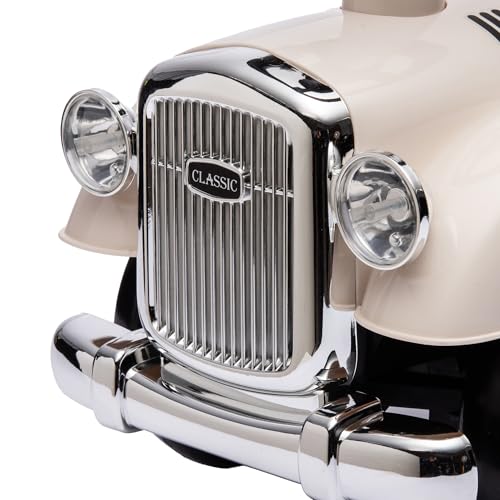 LEMODO Rutschauto ab 1 Jahr, Kinderauto im Retrodesign, Rutscherfahrzeug mit Hupe und Stauraum, Kinderfahrzeug mit Flüsterreifen, Rutschfahrzeug in weiß – Bild 8