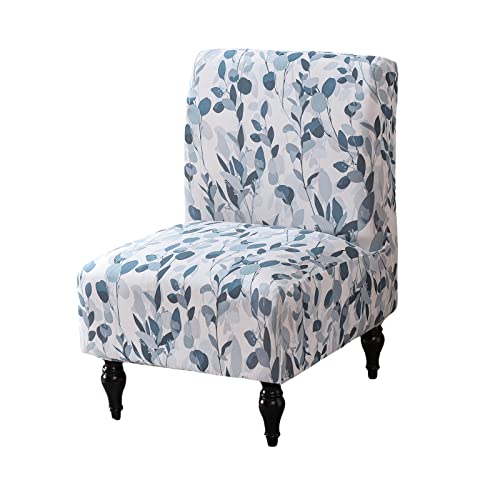 Image of Eco-Ancheng Armless Chair Slipcover Removable Armless Accent Chairs Covers Washable Armless Slipper Chair Slipcover Printed Armless Chair Furniture Protector Covers for Living Dining Room Hotel