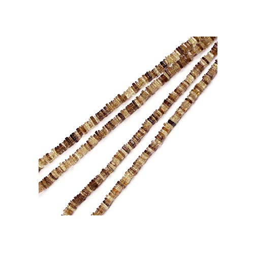 Quartz citron perles semi-précieuses Heishi carrées 5-6mm pour fabrication bijoux DIY