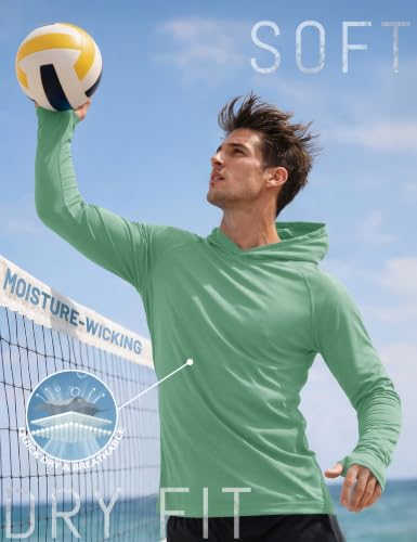Image of KEFITEVD Men's Sun Hoodie Long Sleeve Fishing UPF 50+ SPF Quick Dry Shirts