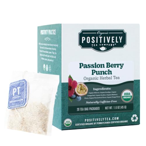 Image of Positively Tea, Organic Passion Berry Punch, Herbal Tea Bags, 20 Count