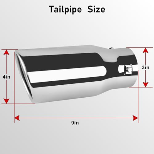 Image of MuHize Adjustable Diesel Exhaust Tip 1.5 inch-2.5 inch Inlet, 4 inch Outlet 9 inch Length