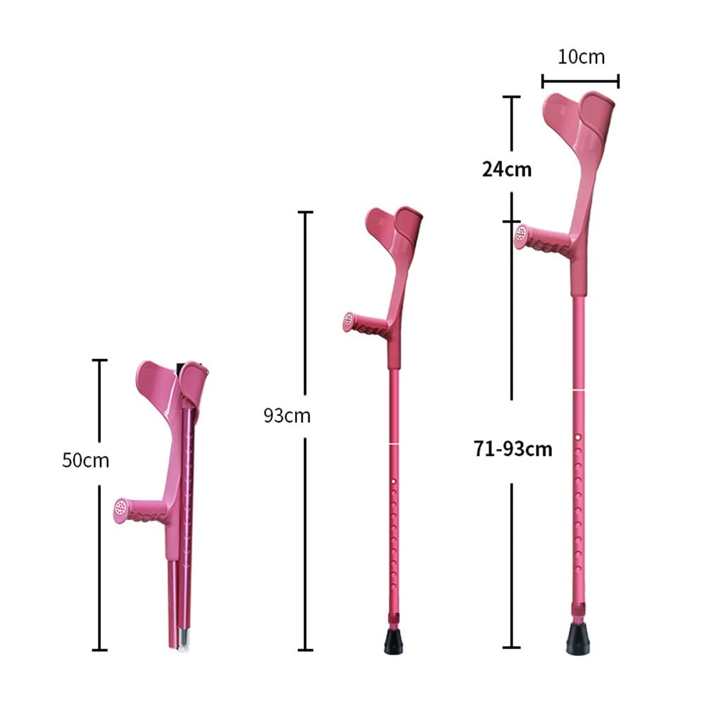 1 Par 2 Unidades Muletas Adultos, Muletas Médicas Antebrazo, Bastones Plegables, Muletas Ajustables, para Adultos y Niños con Alturas 140-190cm Decorate