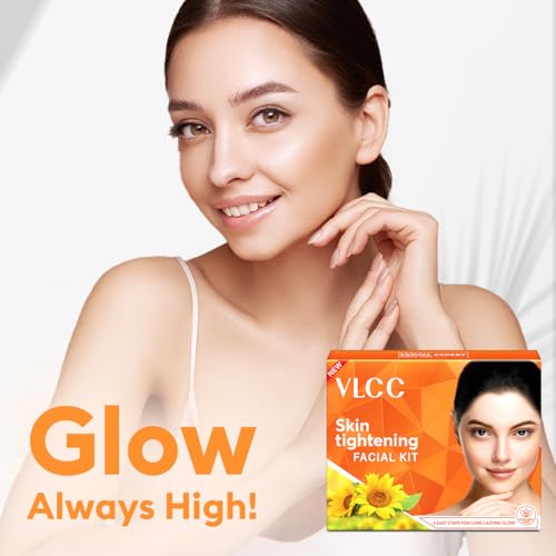 Image of VLCC Skin Tightening Facial Kit - 25g X 3 (75g) (Pack of 3) | Skin Elasticity Facial | Helps Remove Toxins and Reduces Blemishes | With Berberry, Wheatgerm, Carrot Extract, and Geranium