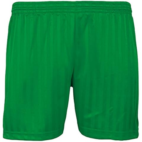 Boys Shadow Stripe Shorts Football P.E. School Gymnastics Games Sports Team Competition Club S M L XL XXL Ages 5-14 Kelly Green Cover