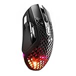 SteelSeries Aerox 5 Wireless - Holey RGB Gaming Mouse - Ultra-lightweight Water Resistant Design - 9 Buttons - Lag-free 2.4GHz / Bluetooth Wireless - 18K DPI TrueMove Air Optical Sensor