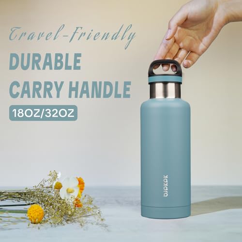 Image of BJPKPK Insulated Water Bottle 32OZ Stainless Steel Water Bottle with Handle Double Walls Vacuum Insulated BPA Free Flask, Light Blue