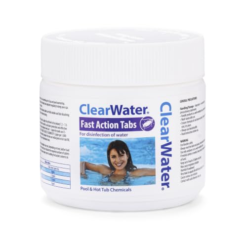Image of Clearwater Fast-Dissolving Chlorine Tablets, 167 Tabs for Hot Tubs & Pools, Quick-Acting Water Treatment