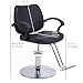 Salon Barber Chair, 360° Barber Chair Salon Chair for Hair Stylist, Adjustable Height, Chrome Base, Durable Frame & Footrest, Swivel Styling Braiding Hairdresser Chair for Home Barbershop (Black)