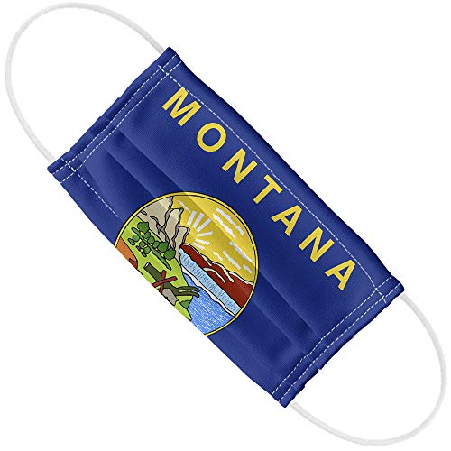 Montana Flag 1-Ply Reusable Face Mask Covering with Adjustable Nose Wire, Unisex