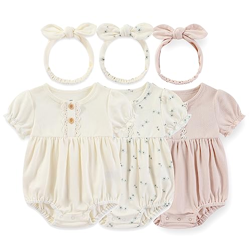 Newborn Baby Girl Bodysuit Suit Baby Clothes Short Sleeve 3 Outfit Bundle Mix Match