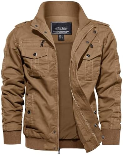 EKLENTSON Hommer Veste Coton Militaire Coupe-Vent Travail Extérie...