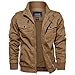 EKLENTSON Herrenjacke Outdoor Bomberjacke Baumwolle Übergangsjacke Herbst Piloten Windbreaker Coat (L, Khaki)