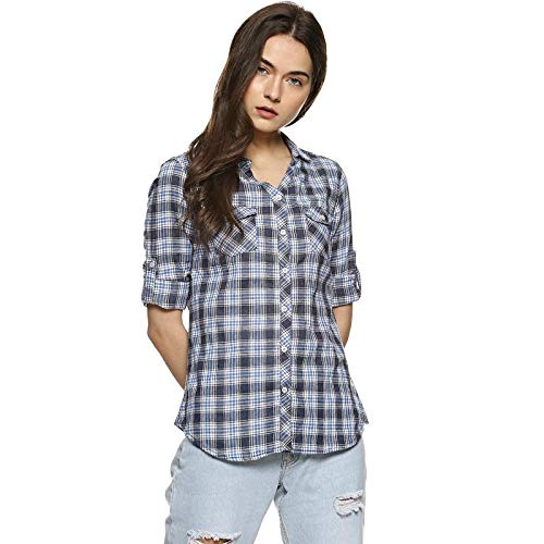 Image of Campus Sutra Women's Checkered Regular Fit Shirt