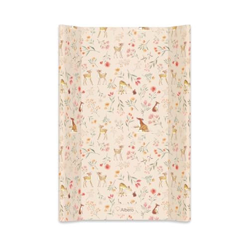 Albero Mio Mesa envolvente rígida | 80 x 47 cm | Cambiador para cuna o cómoda | Cambiador con pies de seguridad | Mesa para cambiar pañales | Parachoques para niños y niñas | Bosque