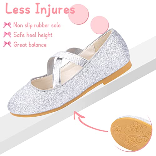 Girls Glitter Princess Ballet Flats Mary Jane Shoes Dress Shoes for Girl Back to School Princess Wedding Shoes (Little Kid/Big Kids)3