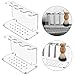 jiingekk Twin Modern Acrylic Cutlery Racks | Clear Bathroom Shelf with Anti-Slip Base | Countertop Storage for Shaving Tools Clear Shaving Cutlery Display Shelf