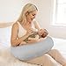 Hooyax Waterproof Nursing Pillow Cover, Stretchy Nursing Covers for New-Designed Breastfeeding Pillows, Adorable Infant Feeding Pillow Slipcover for Baby Boy and Girls (Grey)