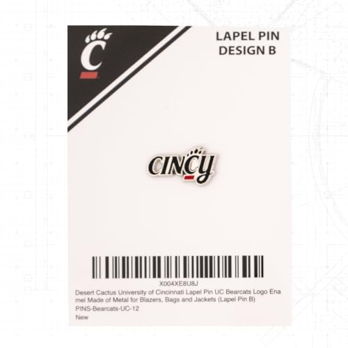 Image of Desert Cactus University of Cincinnati Magnetic Metal Lapel Pin (B) | Officially Licensed UC Cincinnati Bearcats Enamel Finish Lapel Pin Formal Wear Bag and Hat Jewelry Tie Track Brooch Pin