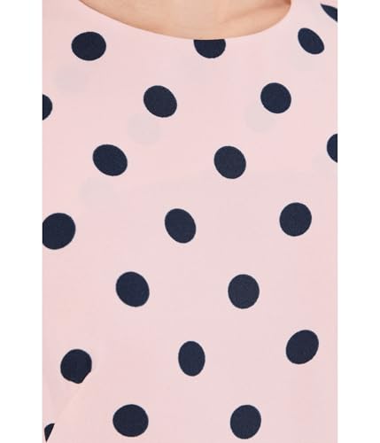 Image of Calvin Klein Sleeveless Dot Crepe Polka Dot Self Tie Midi Aline