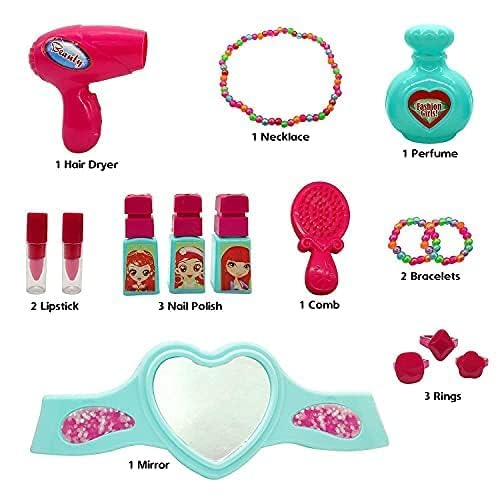 SparkBucket Kidsretend Play Makeup kit Fashion setith Carry Case, Role Play Beauty Toy 4