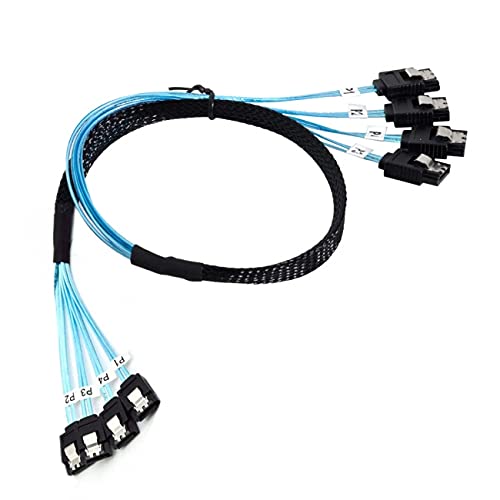 Cablecc SAS interno 4 SATA host a 4 SATA 7pin objetivo disco duro 6Gbps servidor de datos cable de incursión 50cm