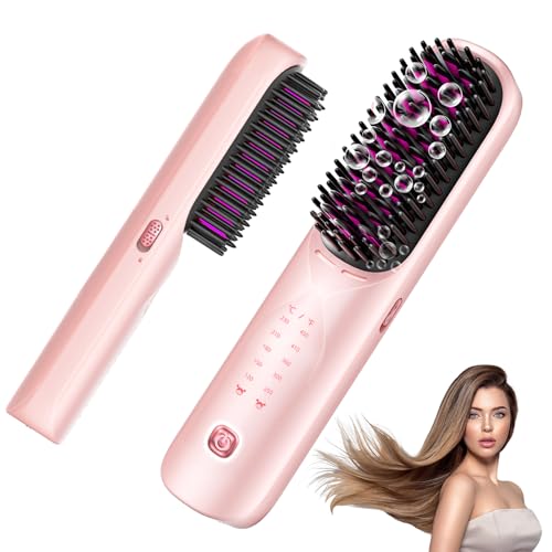 Cordless Hair Straightener Brush 10000mAh