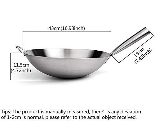 Wok con mango de acero inoxidable 43 cm miniatura 3