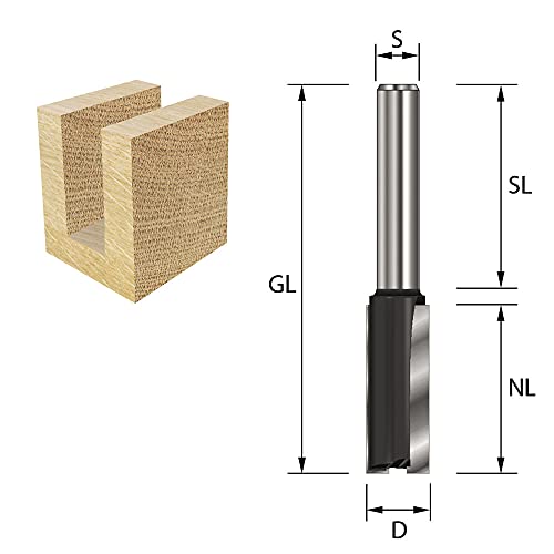 ENT 10416 Straight Cutter Tungsten Carbide TC, Shank (S) 8 mm, Diameter (D) 22 mm, NL 20 mm, SL 32 mm, GL 52 mm - Image 2