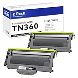 iNKPAD TN360 TN330 Compatible Toner Cartridge Replacement for TN360 TN-330 High Yield, Compatible with MFC-7840W HL-2140 MFC-7340 MFC-7440N HL-2170W HL-2150N Printer (2 Black)
