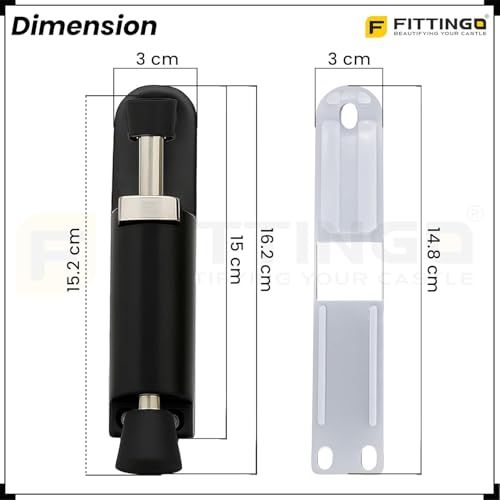 Image of Black Kick Down Door Stopper Zinc Alloy Pack of 2