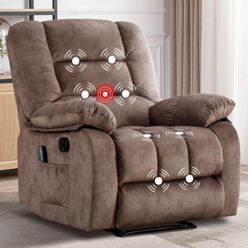 IOMOR Massage Recliner Chair with Heat and Massage, Ergonomic Overstuffed