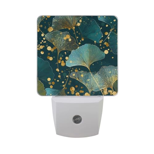 Luz Nocturna Sensor Ginkgo Hojas y Puntos Dorados miniatura 7