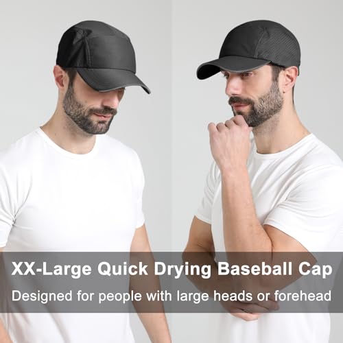 Image of Oversize XXL Mens Quick Dry Baseball Cap Cooling Breathable Mesh Sports Cap Lightweight Snapback Hat for Big Head
