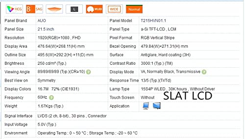 Image of AUO 21.5 Inch LCD Screen T215HVN01.1 with Full kit of Driver Board