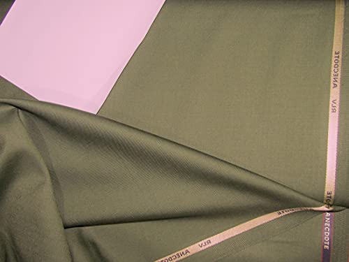 Tissu en laine vert armée 147,3 cm pour vestes et pardessus
